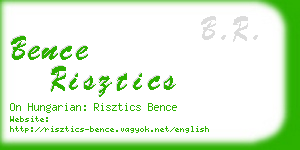 bence risztics business card